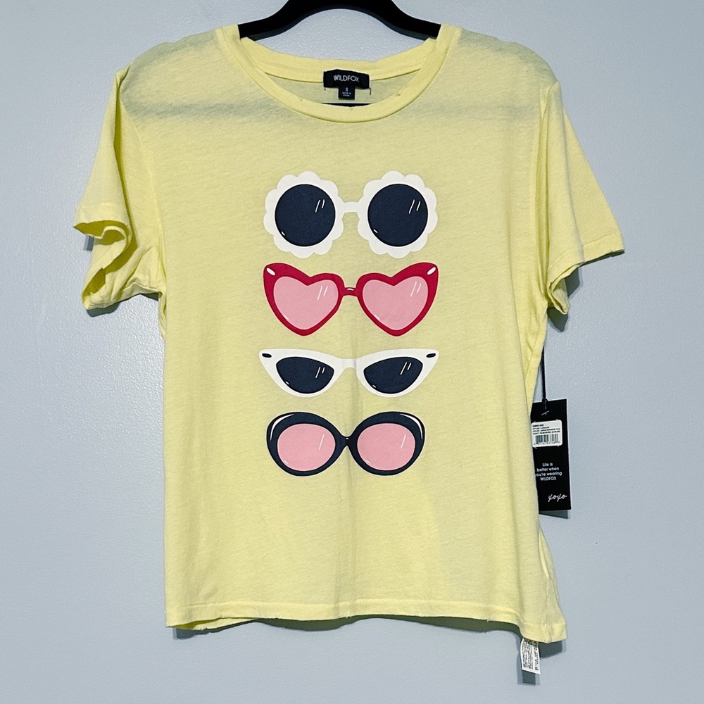 NWT‎ Wildfox Sunnies Keke T-shirt in lemon meringue